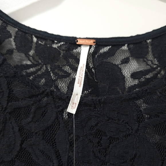 FREE PEOPLE Miles Of Lace Mini Fit & Flare Sleeveless Popover Dress, Lined, Nwt - Picture 5 of 16